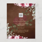Burgundy Brown Floral Winter Hochzeit im Herbst ei Flyer (Hinten)