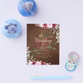Burgundy Brown Floral Winter Hochzeit im Herbst ei Flyer (Einzeln)