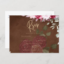 Burgundy Brown Floral Winter Hochzeit im Herbst ei