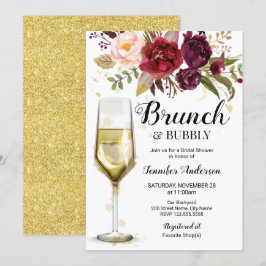 Burgundy Brunch & Bubbly Bridal Dusche Einladung