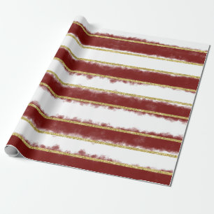 Burgundy Brush Strokes w Glitzer Wrapping Paper Geschenkpapier