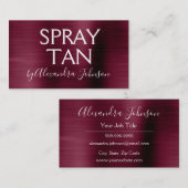 Burgundy Brushed Metal Spray Tan Visitenkarte (Vorne/Hinten)