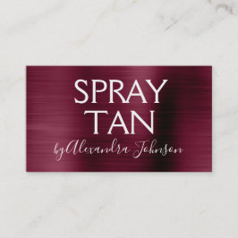 Burgundy Brushed Metal Spray Tan Visitenkarte