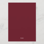 Burgundy Brushstroke Bloom Wedding Einladung (Rückseite)