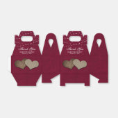 Burgundy Burlap Heart Wedding Vielen Dank Geschenkschachtel (Ungefaltet)