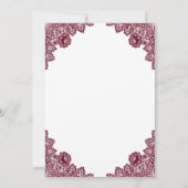 Burgundy Burlap Lace Wedding Save the Date Card (Rückseite)
