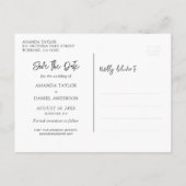 Burgundy Burlap Lights Hochzeit retten das Datum Ankündigungspostkarte (Rückseite)