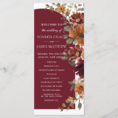 Burgundy Burnt Orange Arch Wedding Programm (Vorderseite)