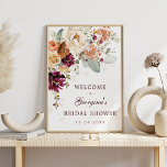 Burgundy Burnt Orange Brautparty Willkommen Poster<br><div class="desc">Dieses exquisite botanische Begrüßungsschild ist die perfekte Touch für Ihre Gartenveranstaltung. Personalisieren Sie die Einladung mit Ihren Daten und wenn Sie gewollt,  um den Stil und die Platzierung des Textes weiter zu ordnen,  klicken Sie bitte auf den Button "Weitere Anpassung".</div>