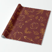 Burgundy Burnt Orange Fall Pumpkins & Blätter Geschenkpapier (Ungerollt)