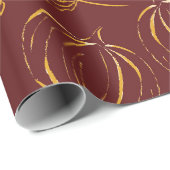 Burgundy Burnt Orange Fall Pumpkins & Blätter Geschenkpapier (Rolleneckpunkt)