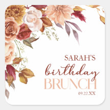 Burgundy Burnt Orange Floral Geburtstag Brunch