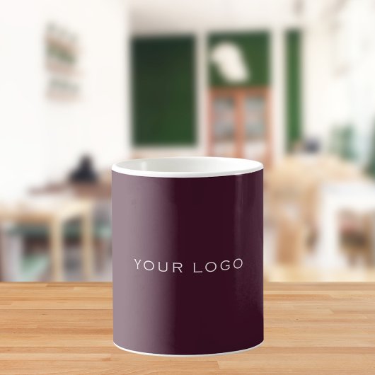 Burgundy business logo rectangular kaffeetasse