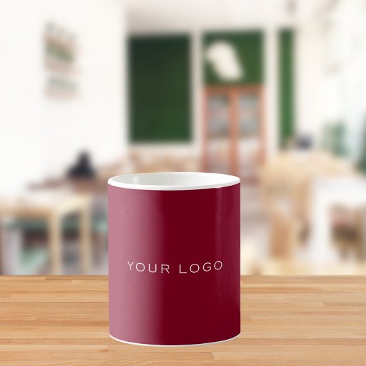 Burgundy business logo rectangular kaffeetasse