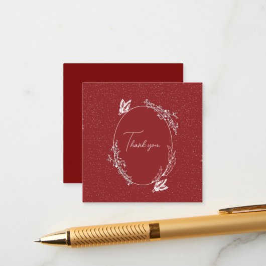 Burgundy Butterfly Card Begleitkarte (Vorderseite/Rückseite Beispiel)