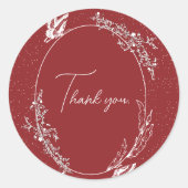 Burgundy Butterfly Card Runder Aufkleber (Vorderseite)