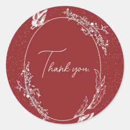 Burgundy Butterfly Card Runder Aufkleber