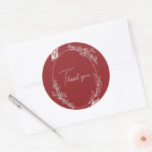 Burgundy Butterfly Card Runder Aufkleber (Umschlag)