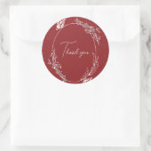 Burgundy Butterfly Card Runder Aufkleber (Tasche)