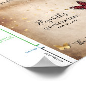 Burgundy Butterfly DIY Candy Bar Wrapper Template Poster (Ecke)