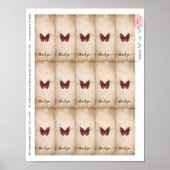 Burgundy Butterfly Mini Candy Bar Wrapper Vorlage Poster (Vorne)