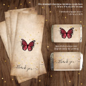 Burgundy Butterfly Mini Candy Bar Wrapper Vorlage Poster