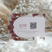 Burgundy Calla Lily RSVP Karte mit QR Code
