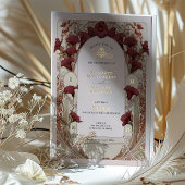 Burgundy Calla Lily Wedding Art Nouveau Mucha Folieneinladung