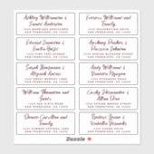 Burgundy Calligraphy Guest Address Labels (Blatt)