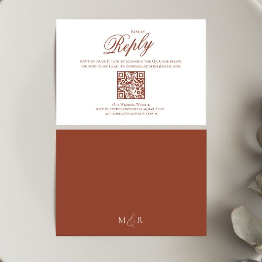 Burgundy Calligraphy Script UAWG Elegant RSVP Karte