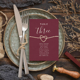 Burgundy Calligraphy Seating Chart