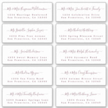Burgundy Calligraphy Wedding Guest Address Labels