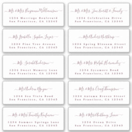 Burgundy Calligraphy Wedding Guest Address Labels