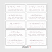 Burgundy Calligraphy Wedding Guest Address Labels (Blatt)