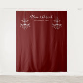 Burgundy Candeliers Wedding Foto Hintergrund Wandteppich (Vorderseite)