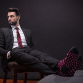 Burgundy Cartoon Pig Bauern Krawatte