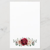 Burgundy Champagne Ivory Brautparty Bingo Game (Rückseite)