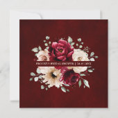 Burgundy Champagne Ivory Mauve Rose Brautparty Einladung (Rückseite)