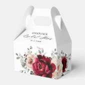 Burgundy Champagne Ivory Mauve Rose Brautparty Geschenkschachtel (Rückseite)