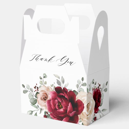 Burgundy Champagne Ivory Mauve Rose Brautparty Geschenkschachtel (Geöffnet)