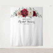 Burgundy Champagne Ivory Mauve Rose Brautparty Wandteppich (Vorderseite)