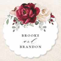 Burgundy Champagne Ivory Mauve Rose Floral Wedding
