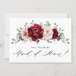 Burgundy Champagne Ivory Mauve Rose Trauzeugin Einladung