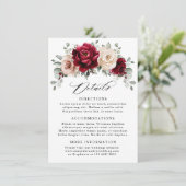 Burgundy Champagne Ivory Mauve Wedding Details Begleitkarte (Stehend Vorderseite)