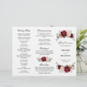 Burgundy Champagne Ivory Mauve Wedding Programm (Stehend Vorderseite)