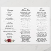 Burgundy Champagne Ivory Mauve Wedding Programm (Rückseite)