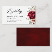 Burgundy Champagne Ivory Mauve Wedding Registry Begleitkarte (Vorne/Hinten)