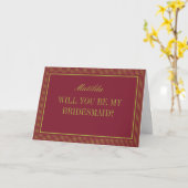Burgundy & Chartreuse Wedding Bridesmaid Proposal Karte (Gelbe Blume)