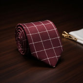 Burgundy Checkered Krawatte