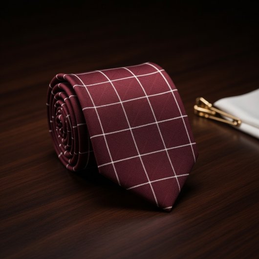 Burgundy Checkered Krawatte